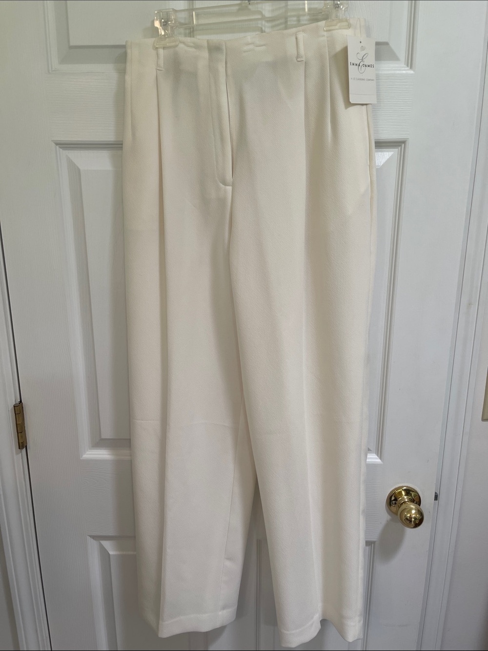 Emma James Cream Textured Dress Pants Sz 10 NWT